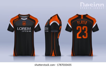 t-shirt sport design template, Soccer jersey mockup for football club. uniform front and back view.