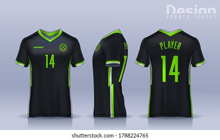 t-shirt sport design template, Soccer jersey mockup for football club. uniform front and back view.