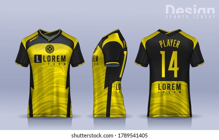 t-shirt sport design template, Soccer jersey mockup for football club. uniform front and back view.