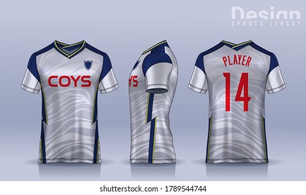 t-shirt sport design template, Soccer jersey mockup for football club. uniform front and back view.