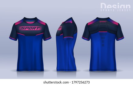 t-shirt sport design template, Soccer jersey mockup for football club. uniform front and back view.