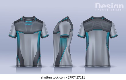 t-shirt sport design template, Soccer jersey mockup for football club. uniform front and back view.