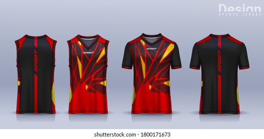 t-shirt sport design template, Soccer jersey mockup for football club, Running singlet,basketball Tank top.