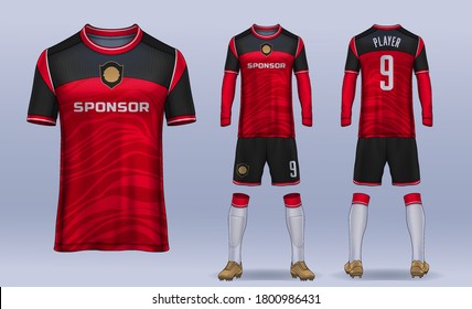 t-shirt sport design template, Soccer jersey mockup for football club. uniform front and back view.