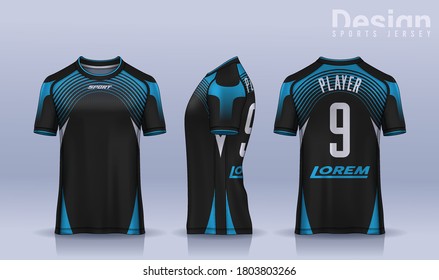 t-shirt sport design template, Soccer jersey mockup for football club. uniform front and back view.