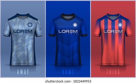 t-shirt sport design template, Soccer jersey mockup for football club. 