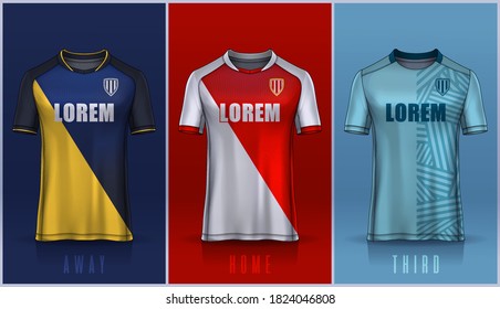 t-shirt sport design template, Soccer jersey mockup for football club. 