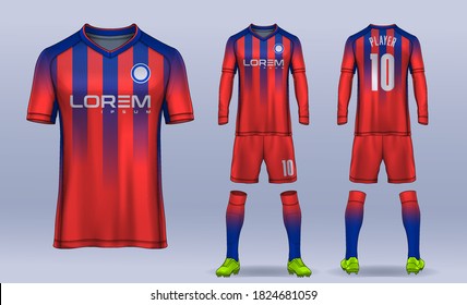 t-shirt sport design template, Soccer jersey mockup for football club. uniform front and back view.