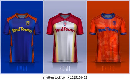 t-shirt sport design template, Soccer jersey mockup for football club. 