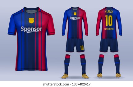 t-shirt sport design template, Soccer jersey mockup for football club. uniform front and back view.