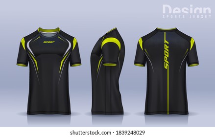 t-shirt sport design template, Soccer jersey mockup for football club. uniform front and back view.