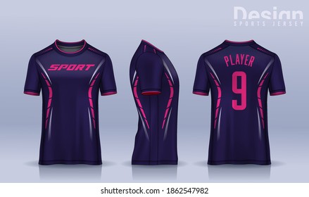 t-shirt sport design template, Soccer jersey mockup for football club. uniform front and back view.