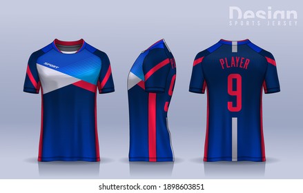 t-shirt sport design template, Soccer jersey mockup for football club. uniform front and back view.