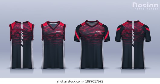 t-shirt sport design template, Soccer jersey mockup for football club, Running singlet, basketball Tank top.