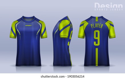 t-shirt sport design template, Soccer jersey mockup for football club. uniform front and back view.