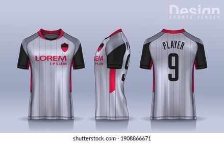 t-shirt sport design template, Soccer jersey mockup for football club. uniform front and back view.