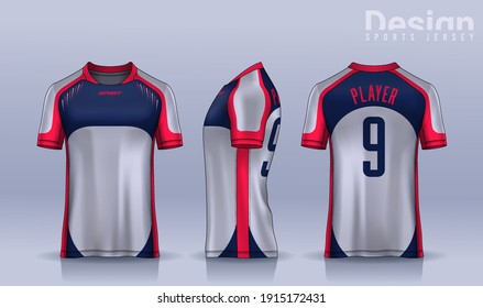 t-shirt sport design template, Soccer jersey mockup for football club. uniform front and back view.