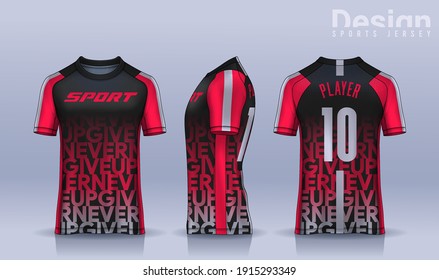 t-shirt sport design template, Soccer jersey mockup for football club. uniform front and back view.