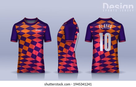 t-shirt sport design template, Soccer jersey mockup for football club. uniform front and back view.