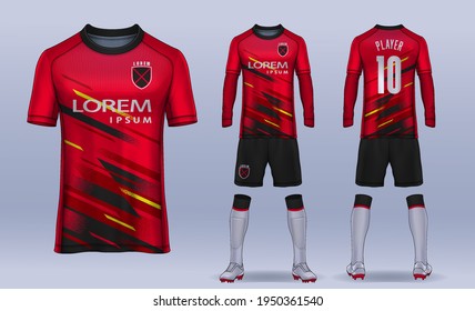 t-shirt sport design template, Soccer jersey mockup for football club. uniform front and back view.