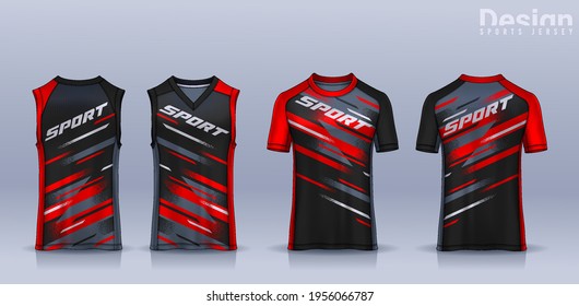 t-shirt sport design template, Soccer jersey mockup for football club, Running singlet,basketball Tank top.