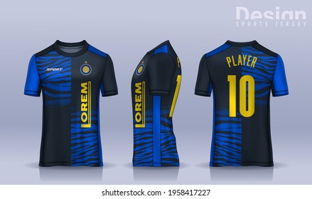 t-shirt sport design template, Soccer jersey mockup for football club. uniform front and back view.