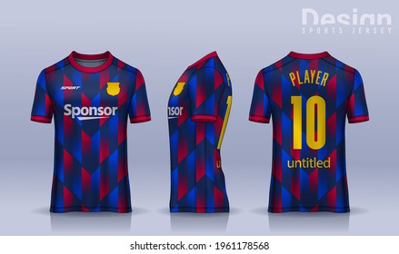 t-shirt sport design template, Soccer jersey mockup for football club. uniform front and back view.