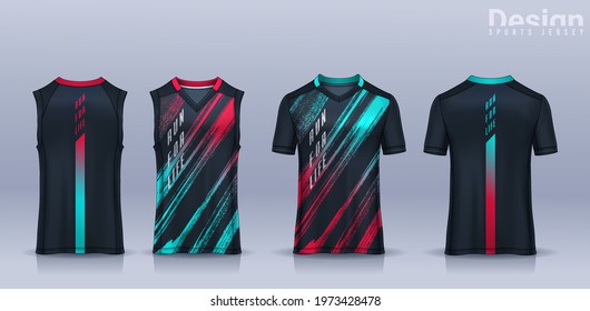 t-shirt sport design template, Soccer jersey mockup for football club, Running singlet,basketball Tank top.