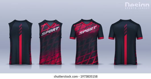 t-shirt sport design template, Soccer jersey mockup for football club, Running singlet,basketball Tank top.