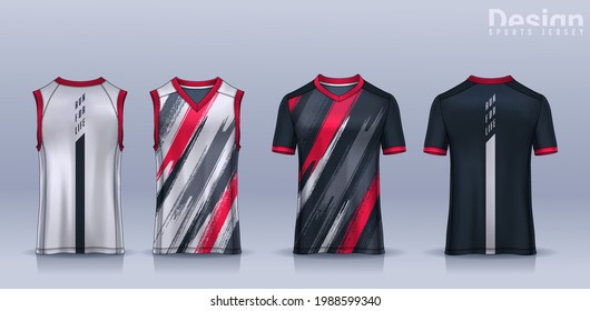 t-shirt sport design template, Soccer jersey mockup for football club, Running singlet,basketball Tank top.