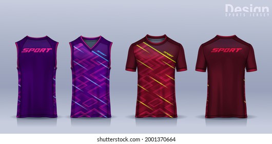 plantilla de diseño deportivo de camisetas, parodia de la camiseta para el club de fútbol, singlet de carreras, camiseta de baloncesto.