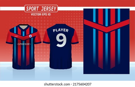 t-shirt sport design template, Soccer jersey mockup for football club. uniform front and back view.  Sport uniform in front and back view. Tshirt mock up for sport club. Vector Illustration.