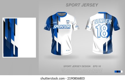 plantilla de diseño deportivo de camisetas, maqueta de la camiseta de fútbol para club de fútbol. vista frontal y posterior uniforme.