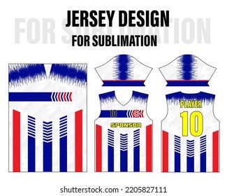 t-shirt sport design template, Soccer jersey mockup for football club. uniform front and back view 025