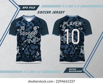 T-shirt sport design template, soccer jersey for racing, cycling, football, gaming, motocross and double-sided mockup illustration Pro Vector
