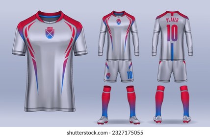 t-shirt sport design template, Soccer jersey mockup for football club. uniform front and back view.