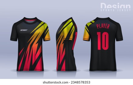 t-shirt sport design template, Soccer jersey mockup for football club. uniform front and back view.