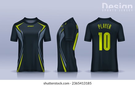 t-shirt sport design template, Soccer jersey mockup for football club. uniform front and back view.