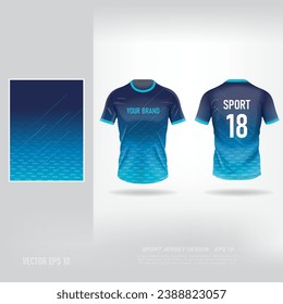 T-Shirt Sportdesign-Vorlage, Soccer Jersey Mock up for Football Club. einheitliche Vorder- und Rückseite.