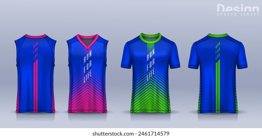 Plantilla de diseño deportivo de camiseta, maqueta de camiseta de fútbol para club de fútbol, camiseta sin mangas de running, camiseta sin mangas de baloncesto.