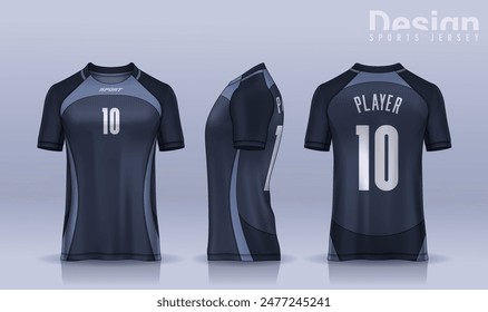 t-shirt sport design template, Soccer jersey mockup for football club. uniform front and back view.