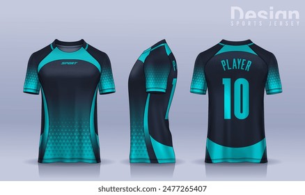 t-shirt sport design template, Soccer jersey mockup for football club. uniform front and back view.