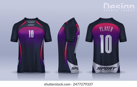 t-shirt sport design template, Soccer jersey mockup for football club. uniform front and back view.
