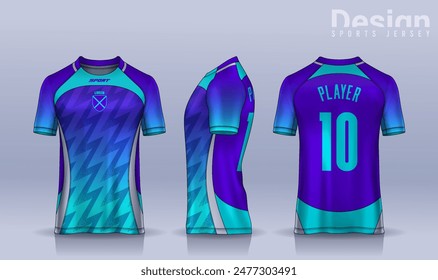 t-shirt sport design template, Soccer jersey mockup for football club. uniform front and back view.