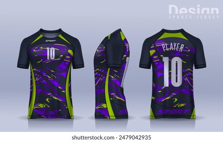 t-shirt sport design template, Soccer jersey mockup for football club. uniform front and back view.