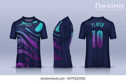 t-shirt sport design template, Soccer jersey mockup for football club. uniform front and back view.