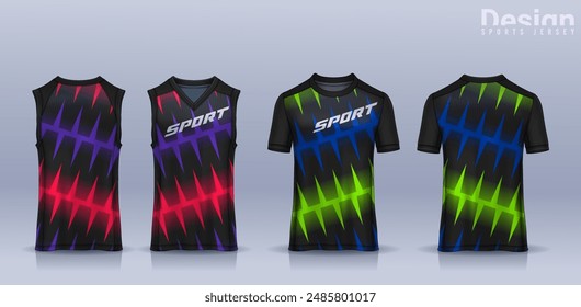 t-shirt sport design template, Soccer jersey mockup for football club, Running singlet,basketball Tank top.