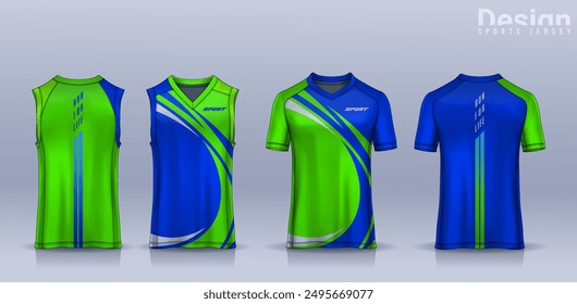 camiseta de Plantilla de diseño deportivo, maqueta de jersey de fútbol para el club de fútbol, Running singlet, baloncesto Tank top.