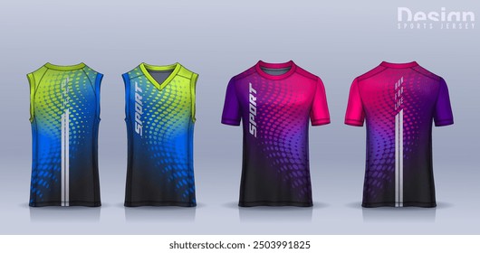 t-shirt sport design template, Soccer jersey mockup for football club, Running singlet,basketball Tank top.