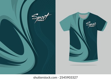 t-shirt sport design template, Soccer jersey mockup for football club. mockup view Vector. green color